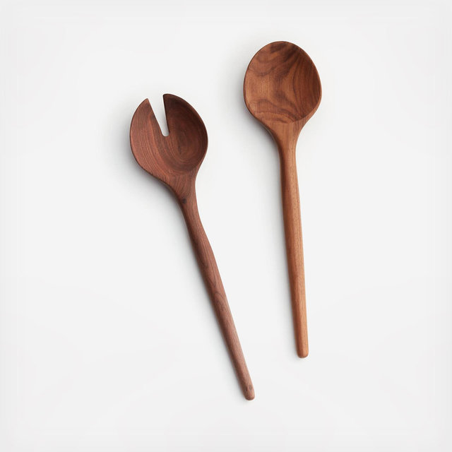 Crate and Barrel, 2-Piece Walnut Servers