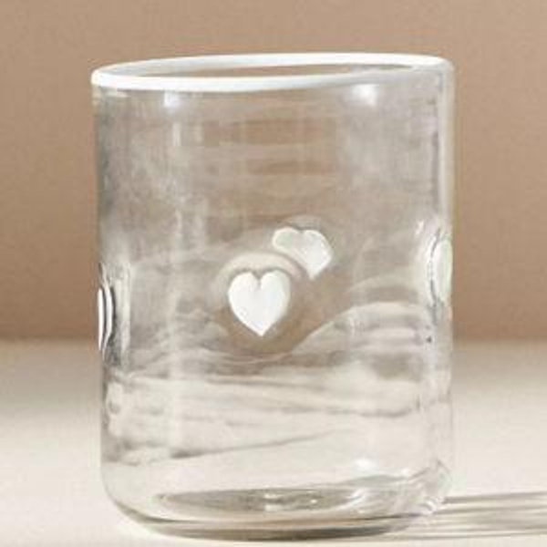 Icon Juice Glass- White Heart