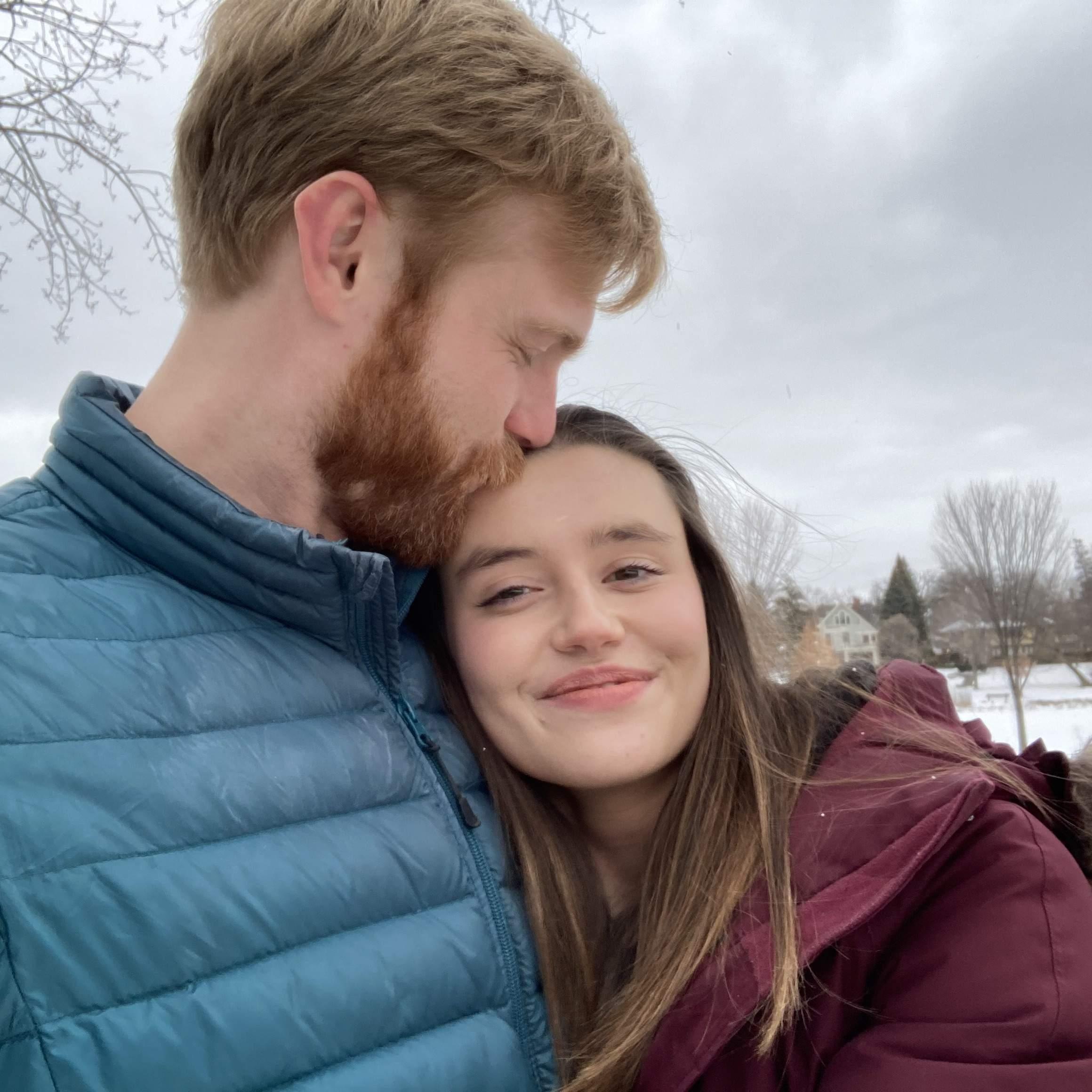 We first said "I love you" right before we took this picture in the snow.