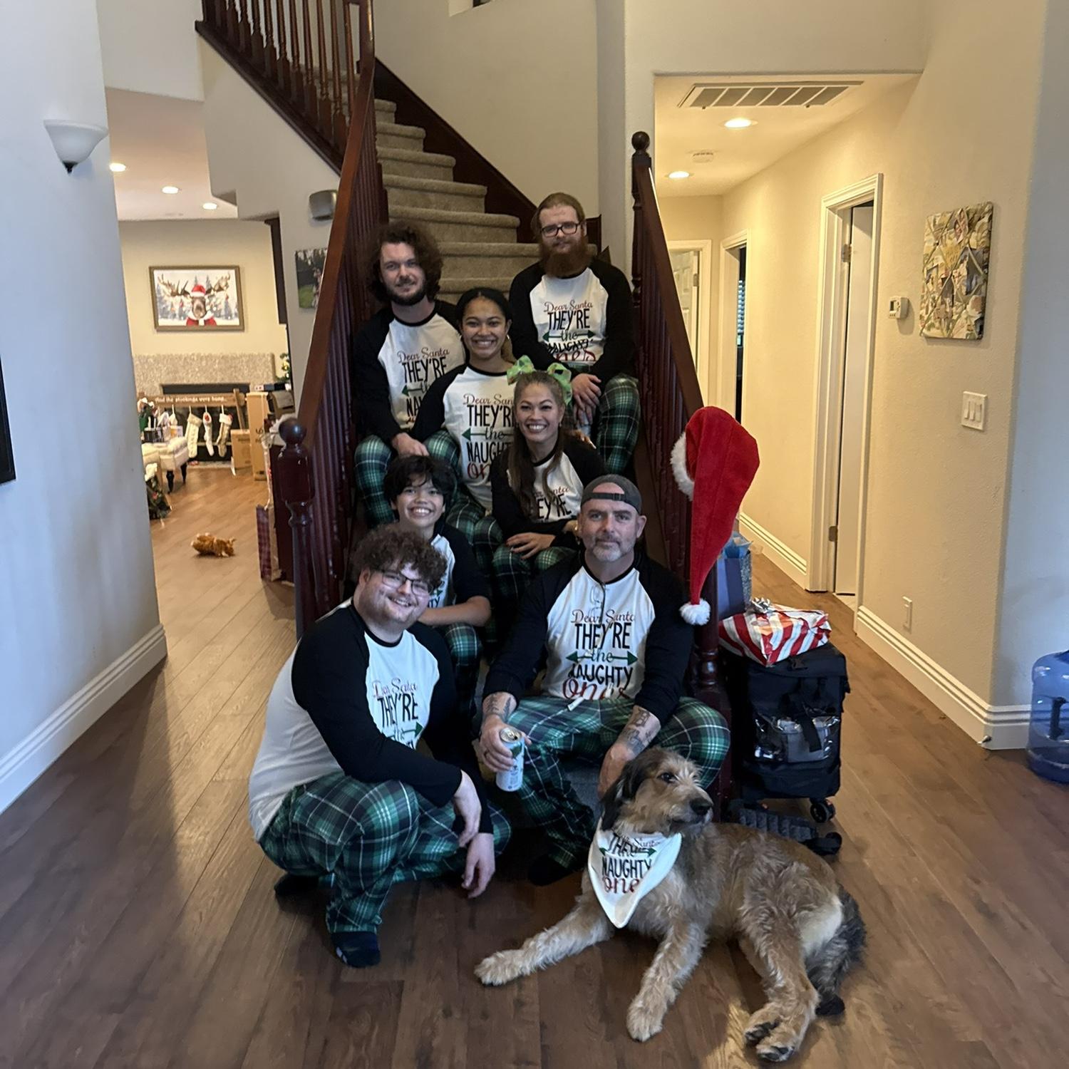 First photo of all of us! Christmas 2025 - Sans Snoopy (keepin our lil ankle biter safe)