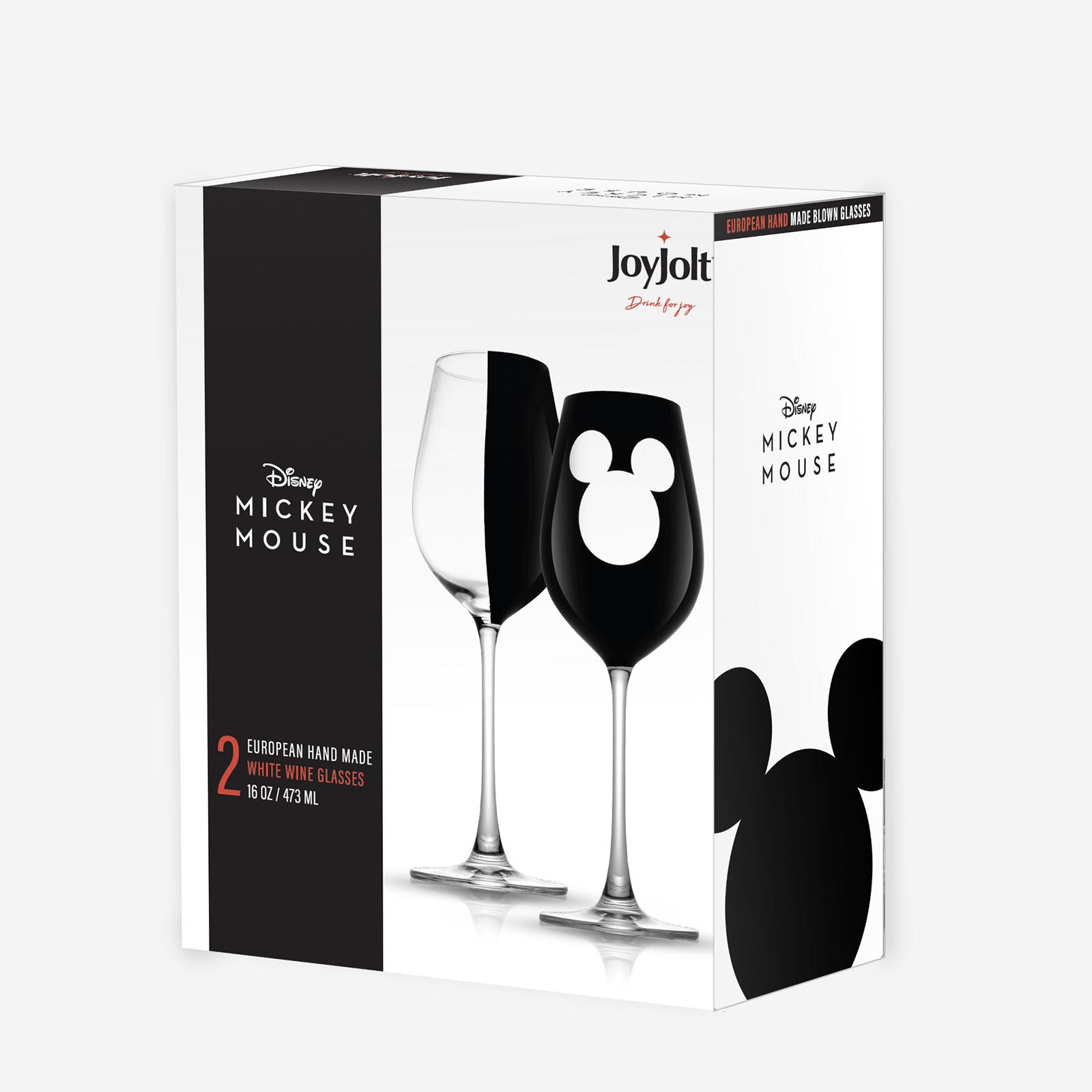Disney Luxury Mickey Mouse White Wine Glasses, Set of 2