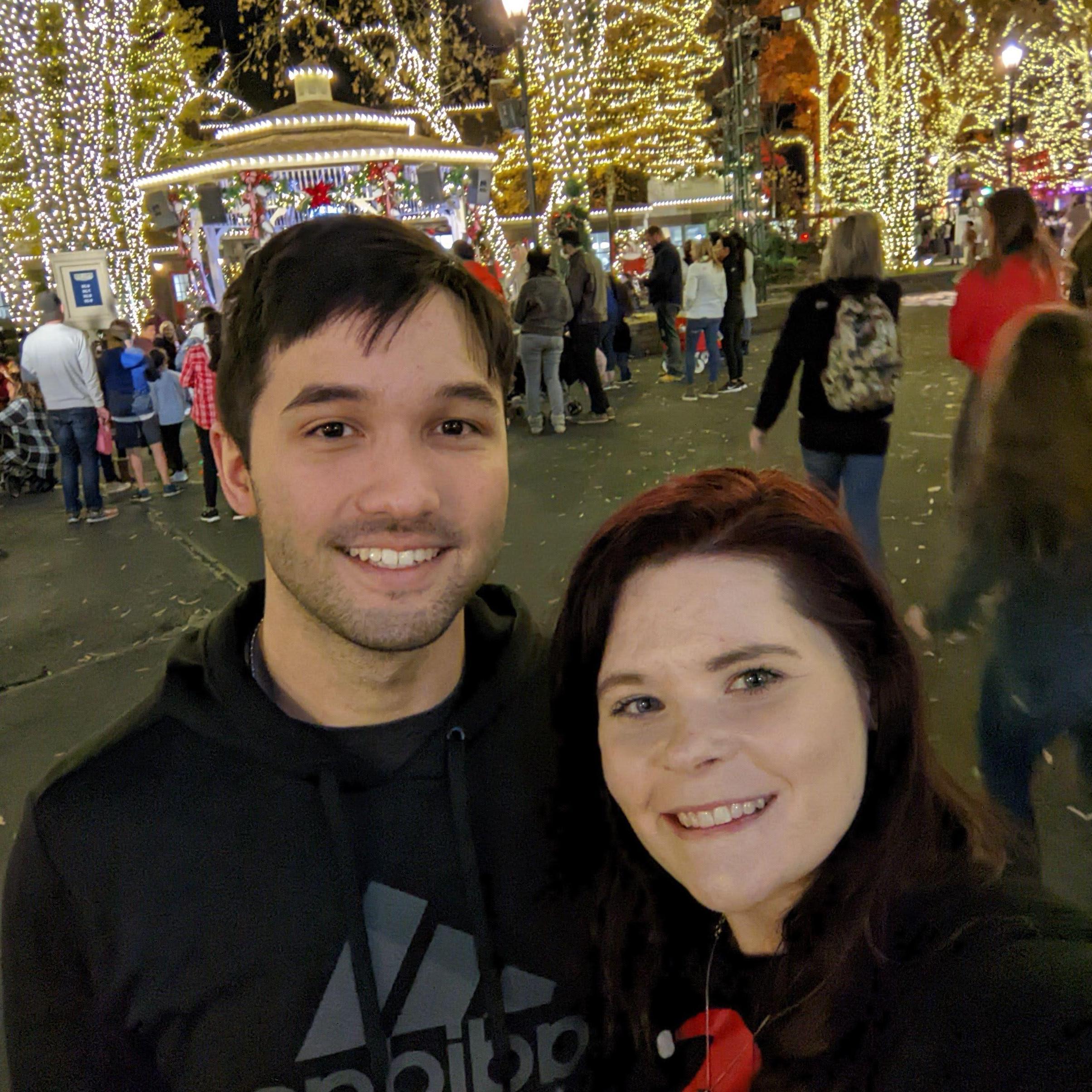 At Carowinds Winterfest with Brittanie's mom.