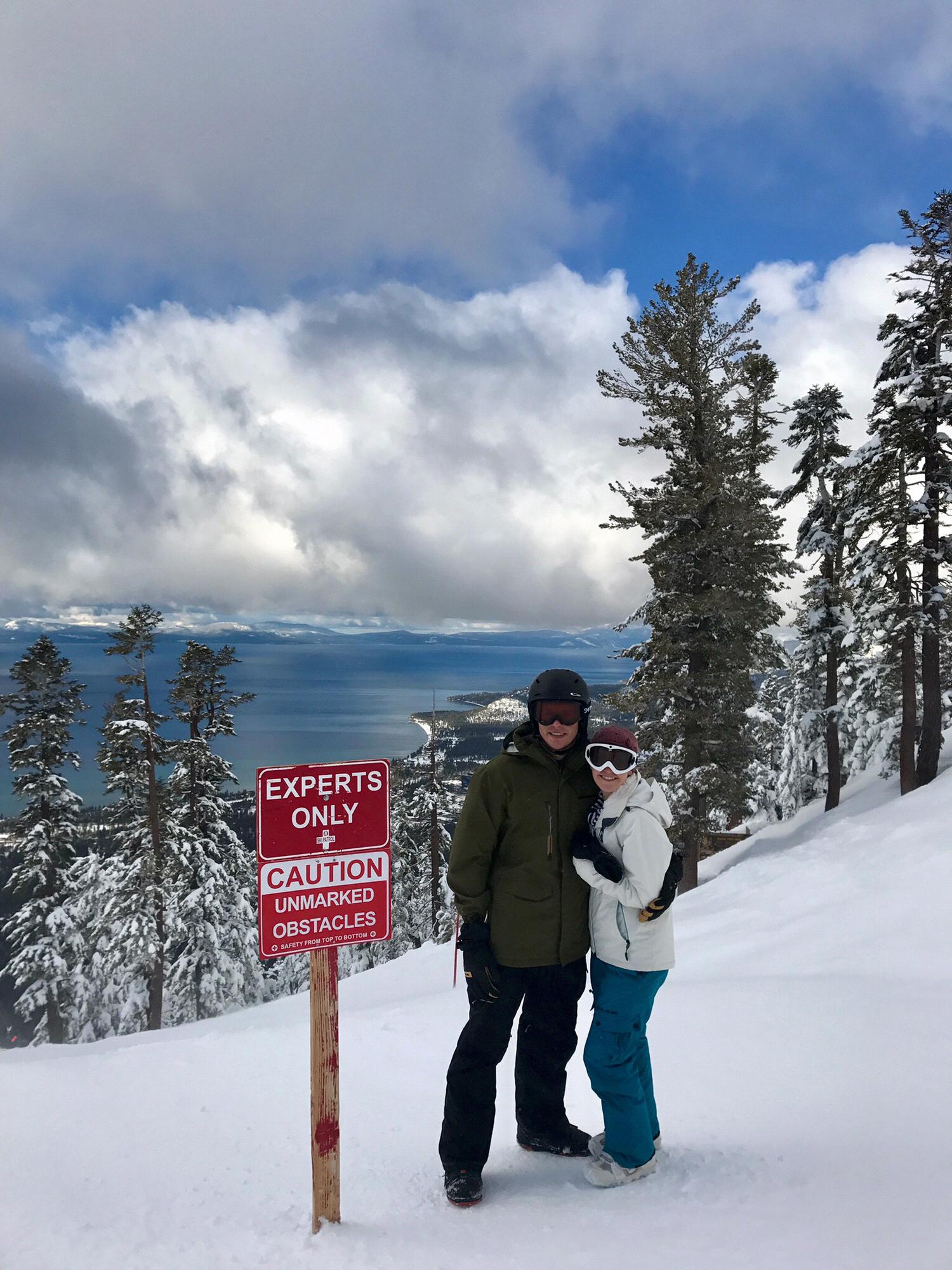 Our first time snowboarding together.