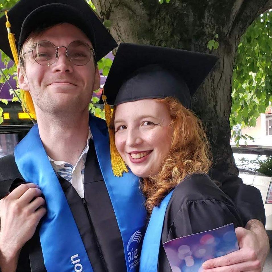 Jesse and I at our graduation ceremony from AIE circa July 2019.