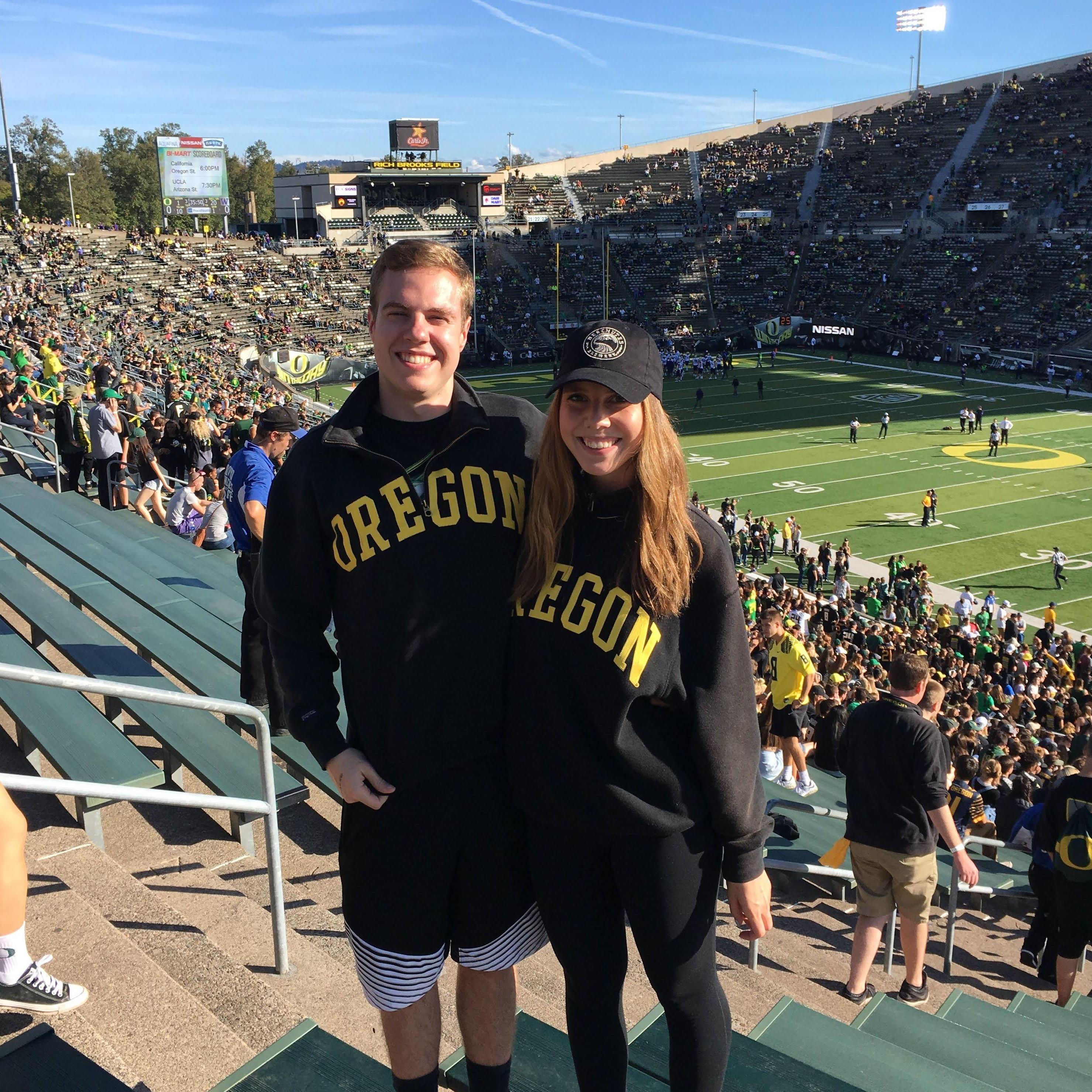 October 2016. Turns out both of us had the same sweatshirt so we could be matchies! (Thanks Kalei for the hand-me-down!)