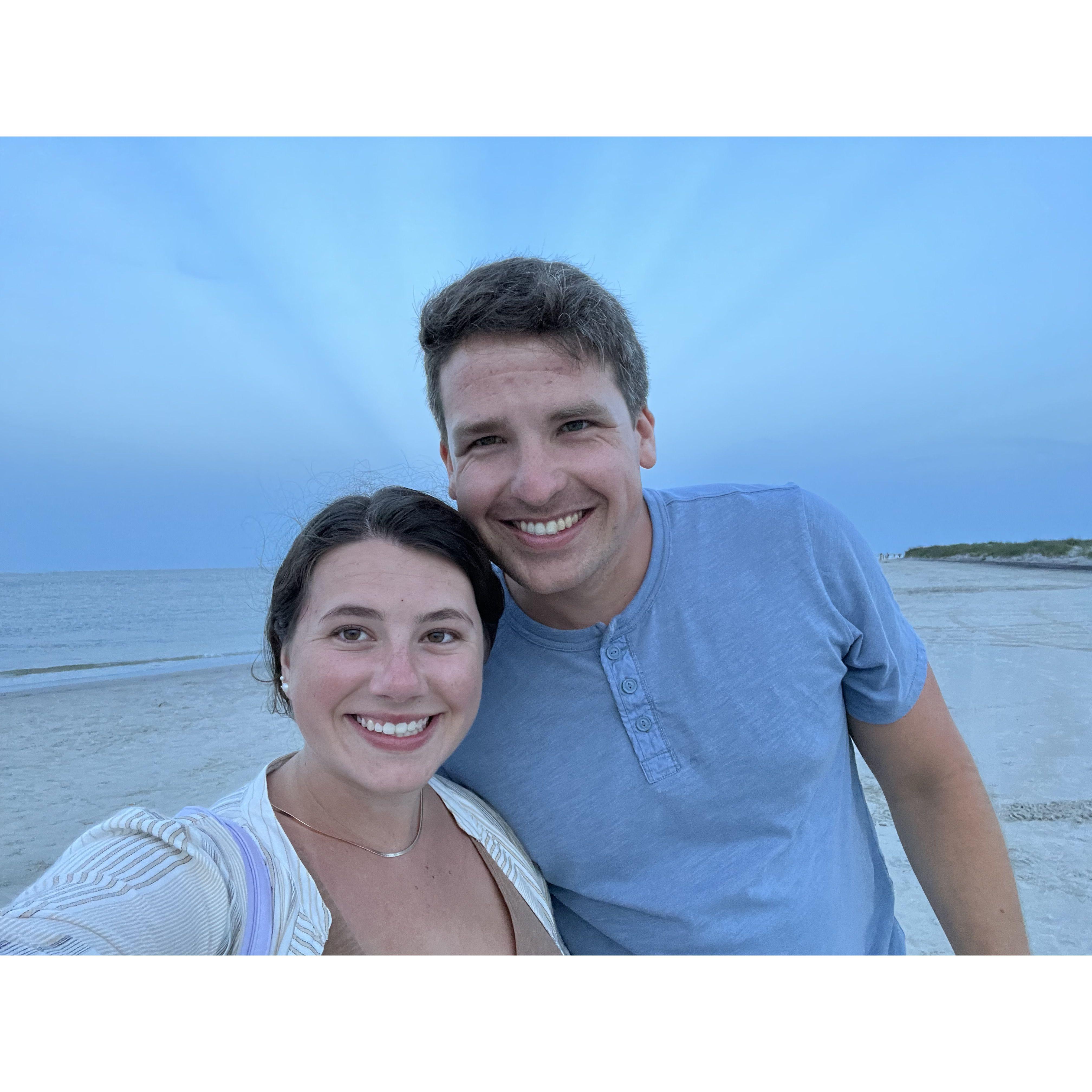 Sunset beach walk