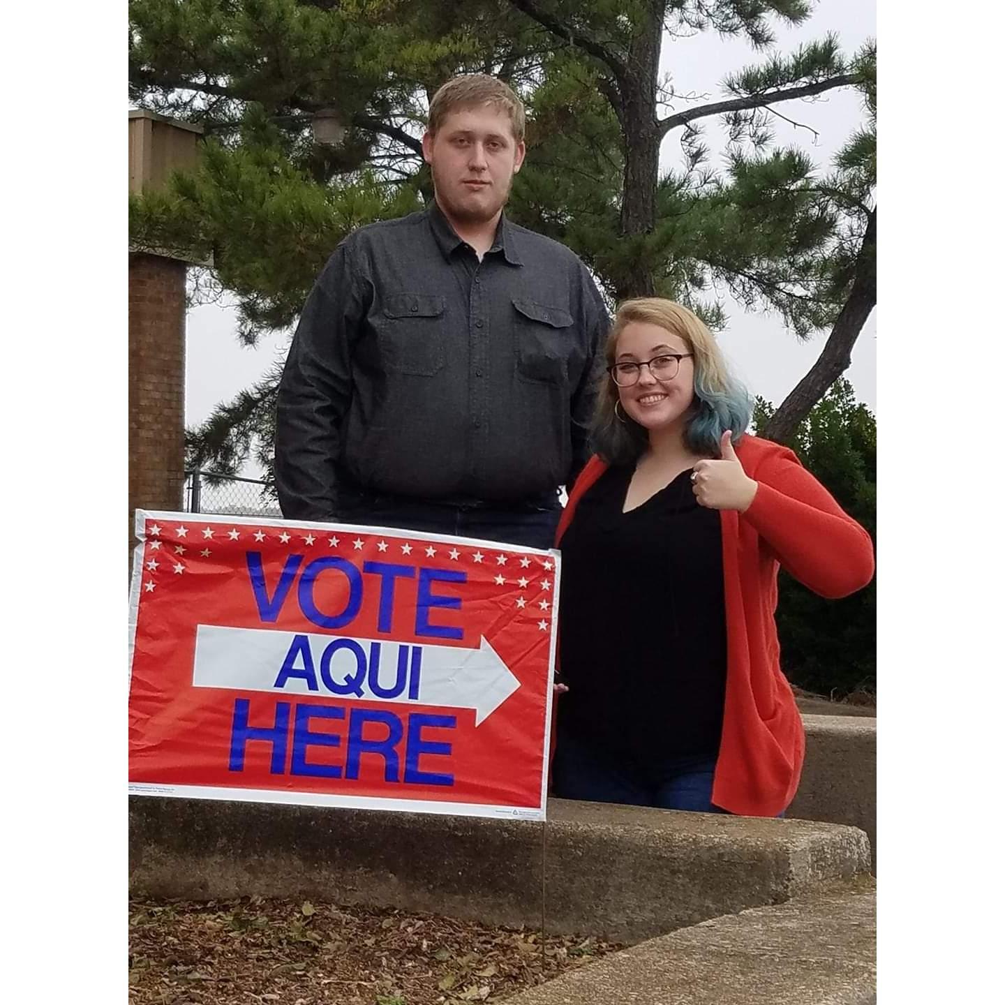 Brandon and Victoria voting together 2020