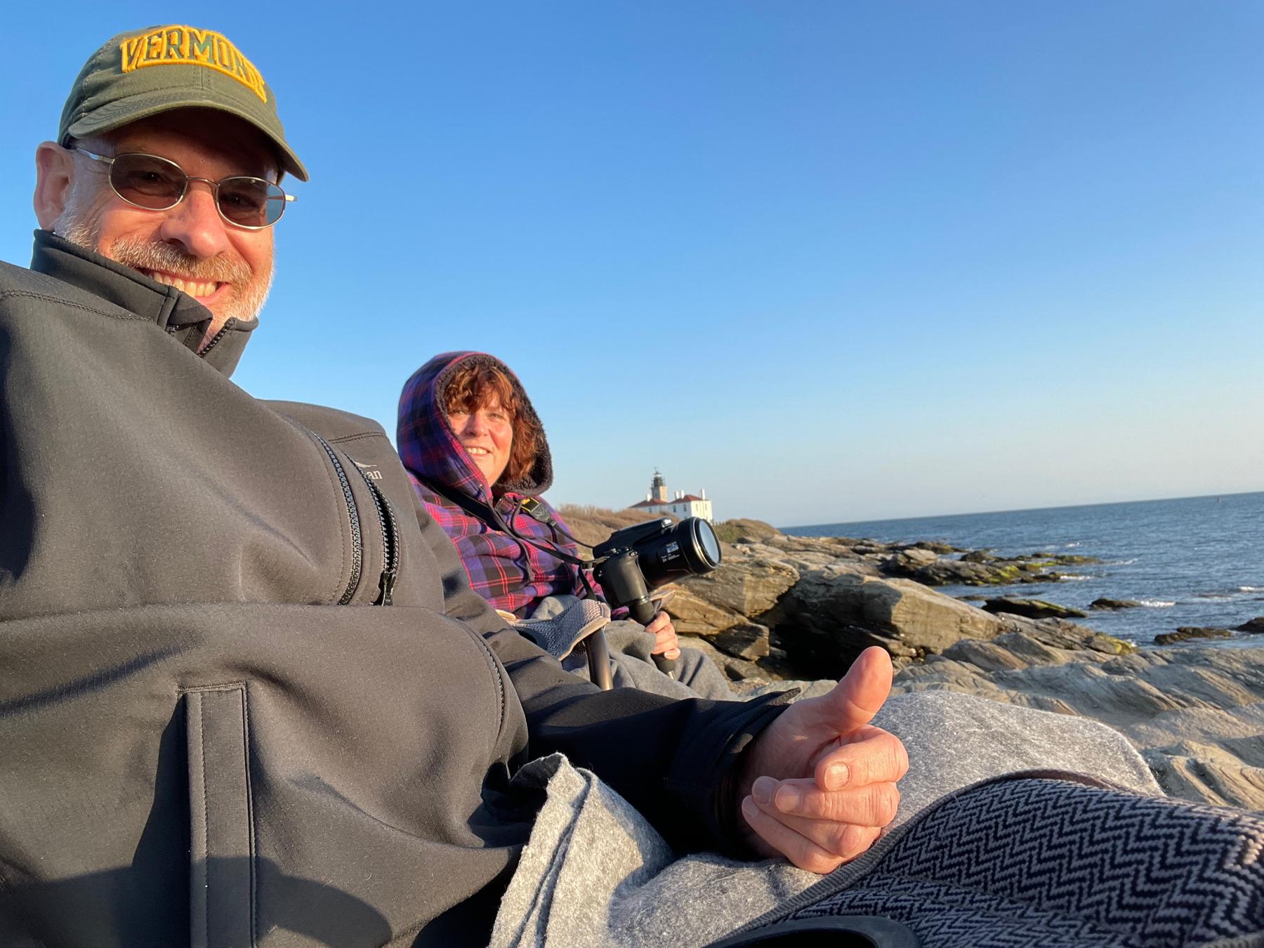 Our Thanksgiving day tradition!! Couscous on the cliffs of Beavertail State Park in Jamestown, RI
We have braved a variety of weather, but it’s always been a happy place!