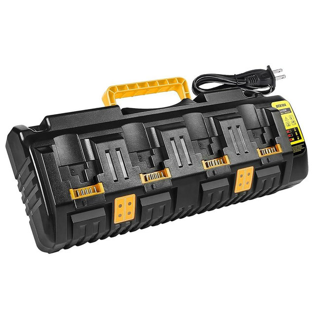 TeenPower 12/20V Max Battery Charger Replacement for Dewalt DCB104 Compatible with 12V 20V Max Lithium Battery DCB124 DCB205 DCB204 DCB606 Charger 4-Port Simultaneous Charging Black