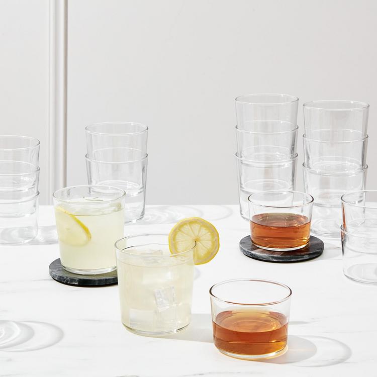 Set of 12 Durable Drinking Glasses, Glassware Set Includes 6-17oz Highball  Glasses 6-13oz DOF Glasses