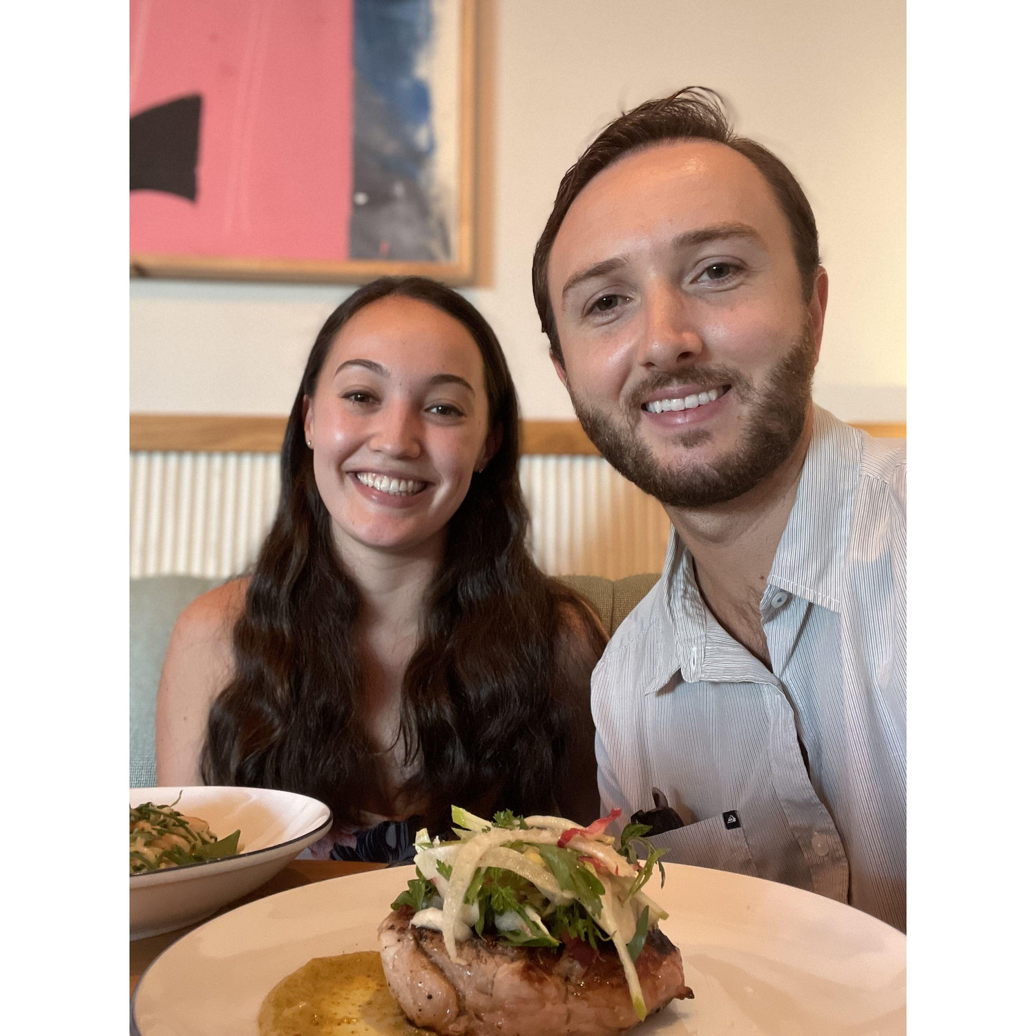 Our one year anniversary dinner in 2021 at Herb n Sea in Encinitas!