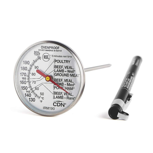 CDN ProAccurate® Instant Read Meat Thermometer for Precise Ovenproof Poultry Cooking, 1.75" Dial (IRM190)