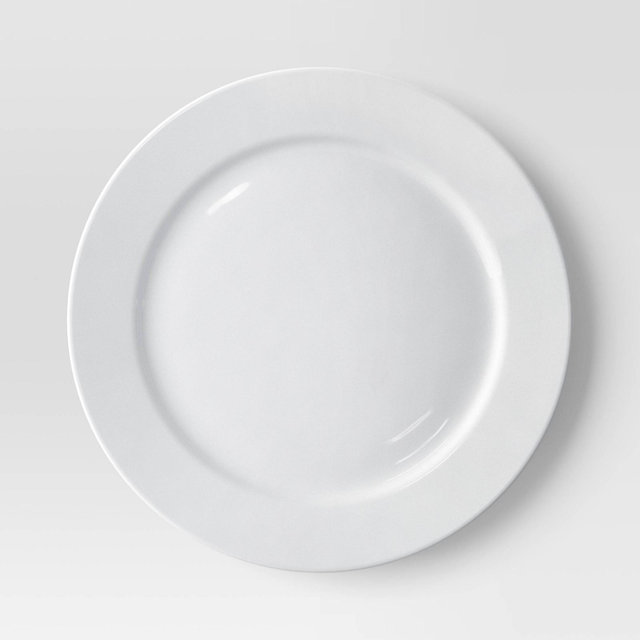 11" New Porcelain Round Rim Dinner Plate - Threshold™