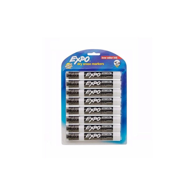 Expo 8pk Dry Erase Markers Chisel Tip Black