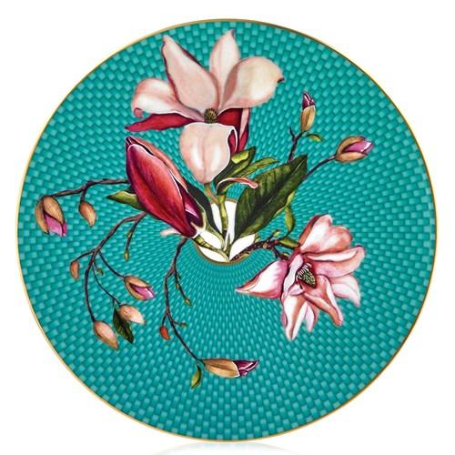 Raynaud Trésor Fleuri Turquoise Magnolia Dessert Plate