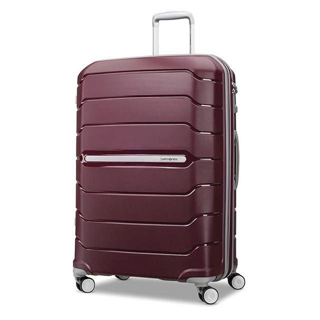Samsonite Freeform Hardside Expandable with Double Spinner Wheels, Merlot, Checked-Large 28-Inch