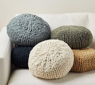 Cozy Handknit Round Pillow
