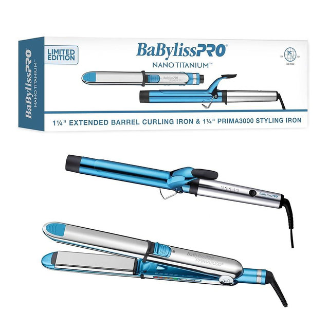 BaBylissPRO Nano Titanium Flat Iron Hair Straightener, Prima Iconic Hair Straightener Iron & Curling Iron All in One for Professional Salon Results and All Hair Types