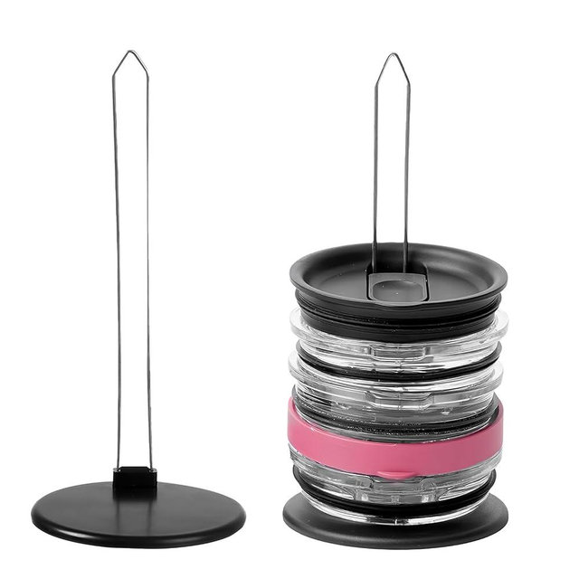MILAKE Tumbler Lid Organizer Compatible with Stanley and Yeti Cap Lids, Stackable for Up to 10 Lids, Universal Adjustable Kitchen Accessory, Saving Vertical Storage for Kitchen, Office (2PCS)