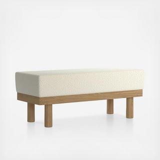 Prescott Oak Upholstered Bench