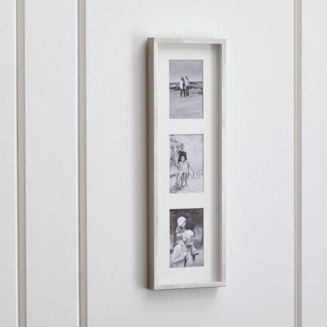 Brushed Silver Triple 4x6 Wall Frame