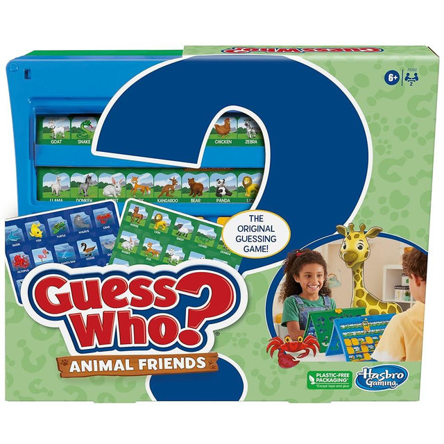 Hasbro Gaming Guess Who? Animal Friends Game | 2 Double-Sided Animal Sheets | 2-Player Board Games for Kids | Back to School Gifts | Ages 6+ (Amazon Exclusive)