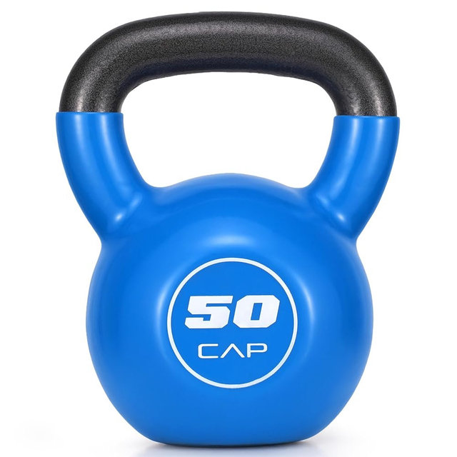CAP Vinyl Coated Cast Iron Kettlebell, 50 LB Home Gym Weight