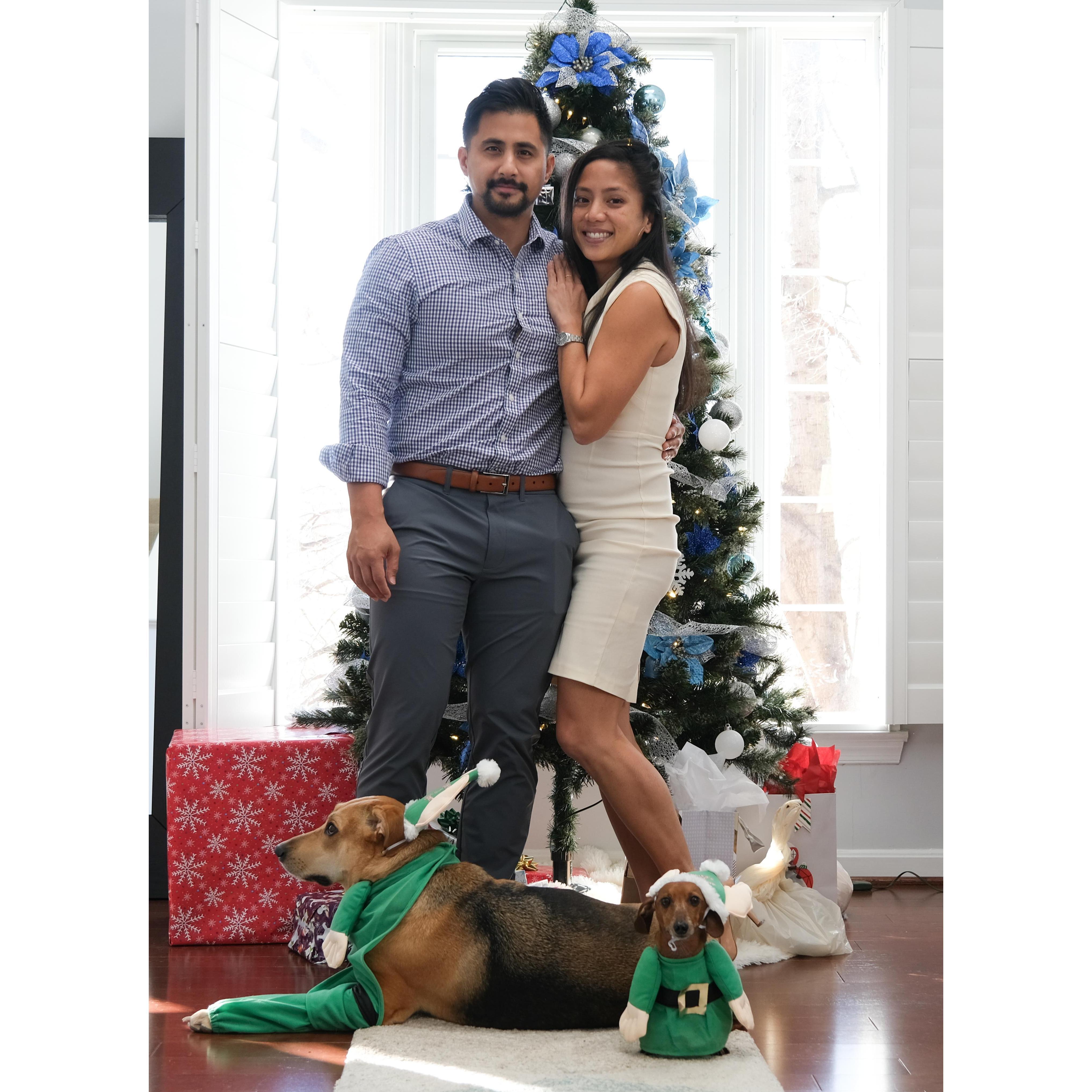 Our first Christmas card together...after 28943274932 tries