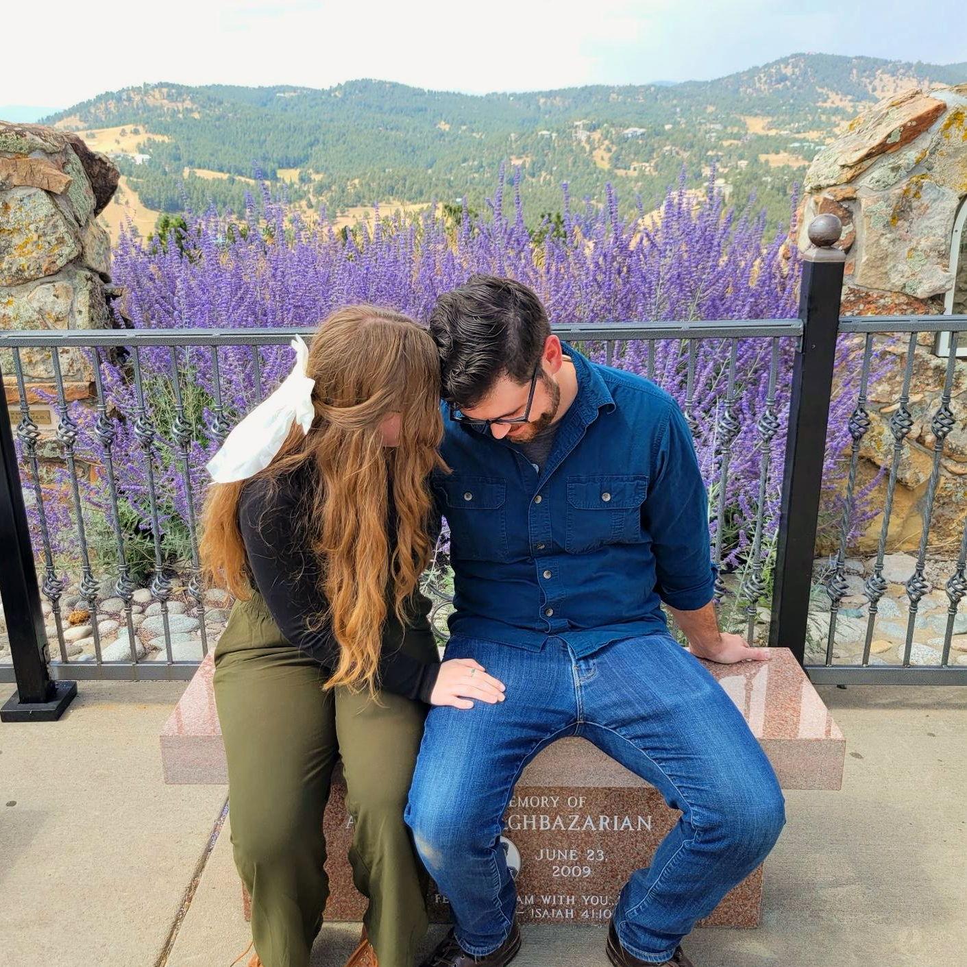 Nic's proposal to Emily at the Mother Cabrini Shrine
