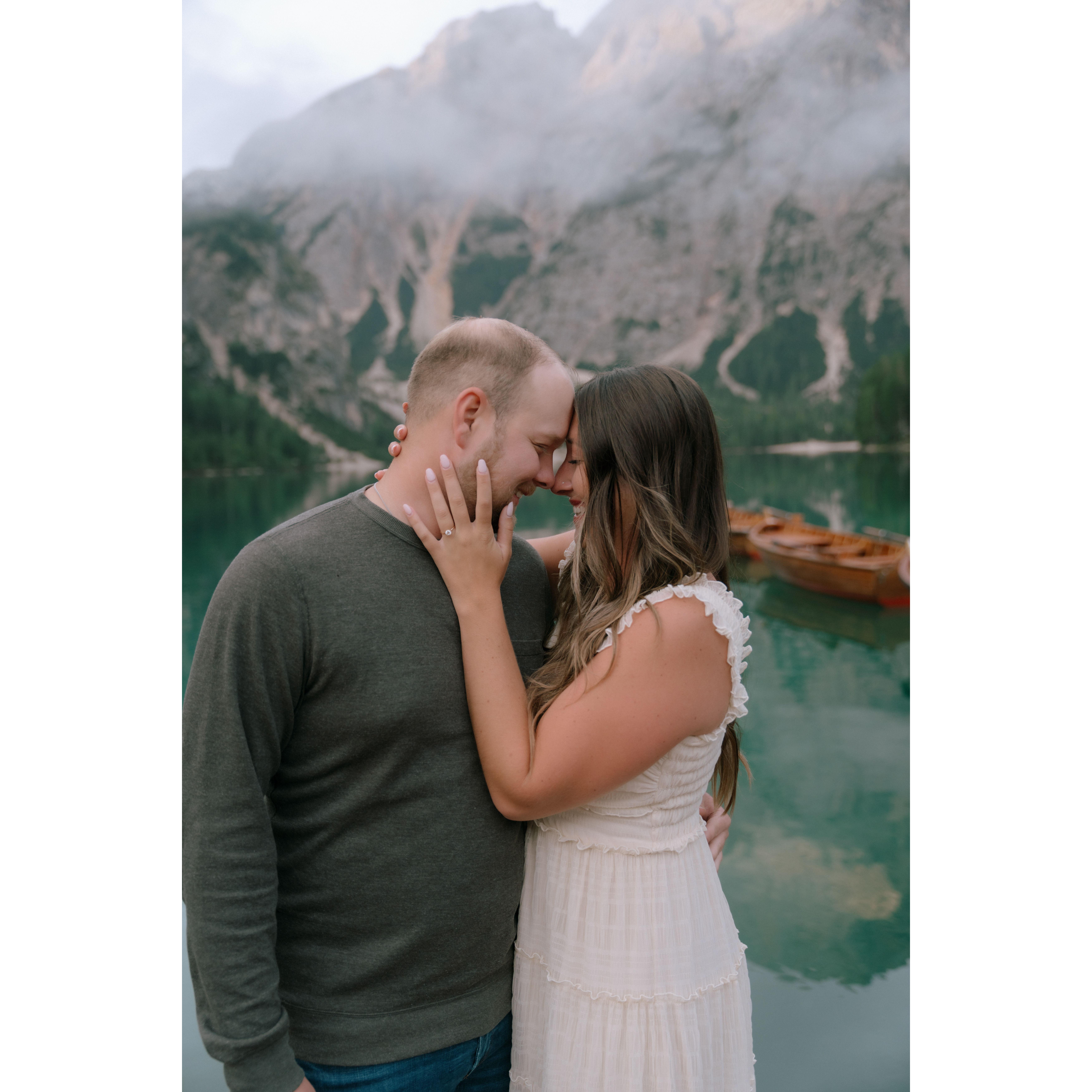 engagement photos on Lago di Braies, Dolomiti, Italy!!!