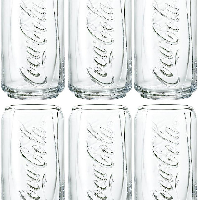 Aderia B-5468 Coca-Cola Glass, 12.8 fl oz (355 ml), Set of 6, Made in Japan