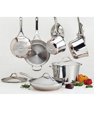 Nouvelle Copper Stainless Steel 11 Piece Cookware Set