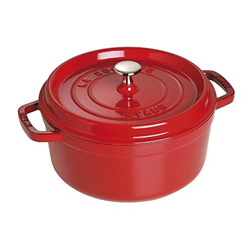 Staub Cast Iron Round Cocotte, 4-Quart, Cherry - 40509-835-0
