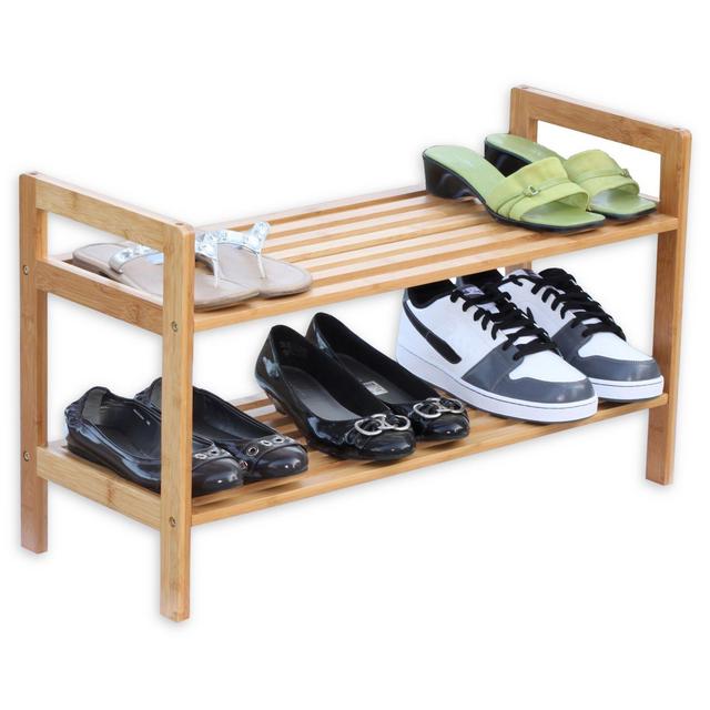 Oceanstar 2-Tier Bamboo Shoe Rack in Natural