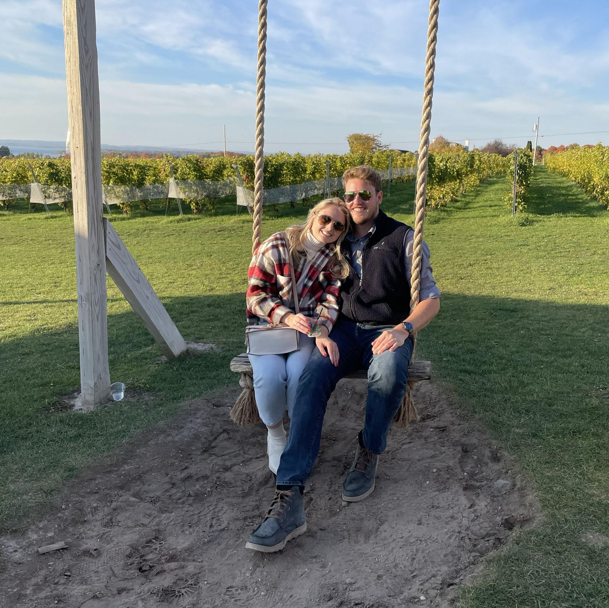 First time up north together wine tasting in Traverse City...little did we know we would get engaged at this very winery (Bonobo) two years later!