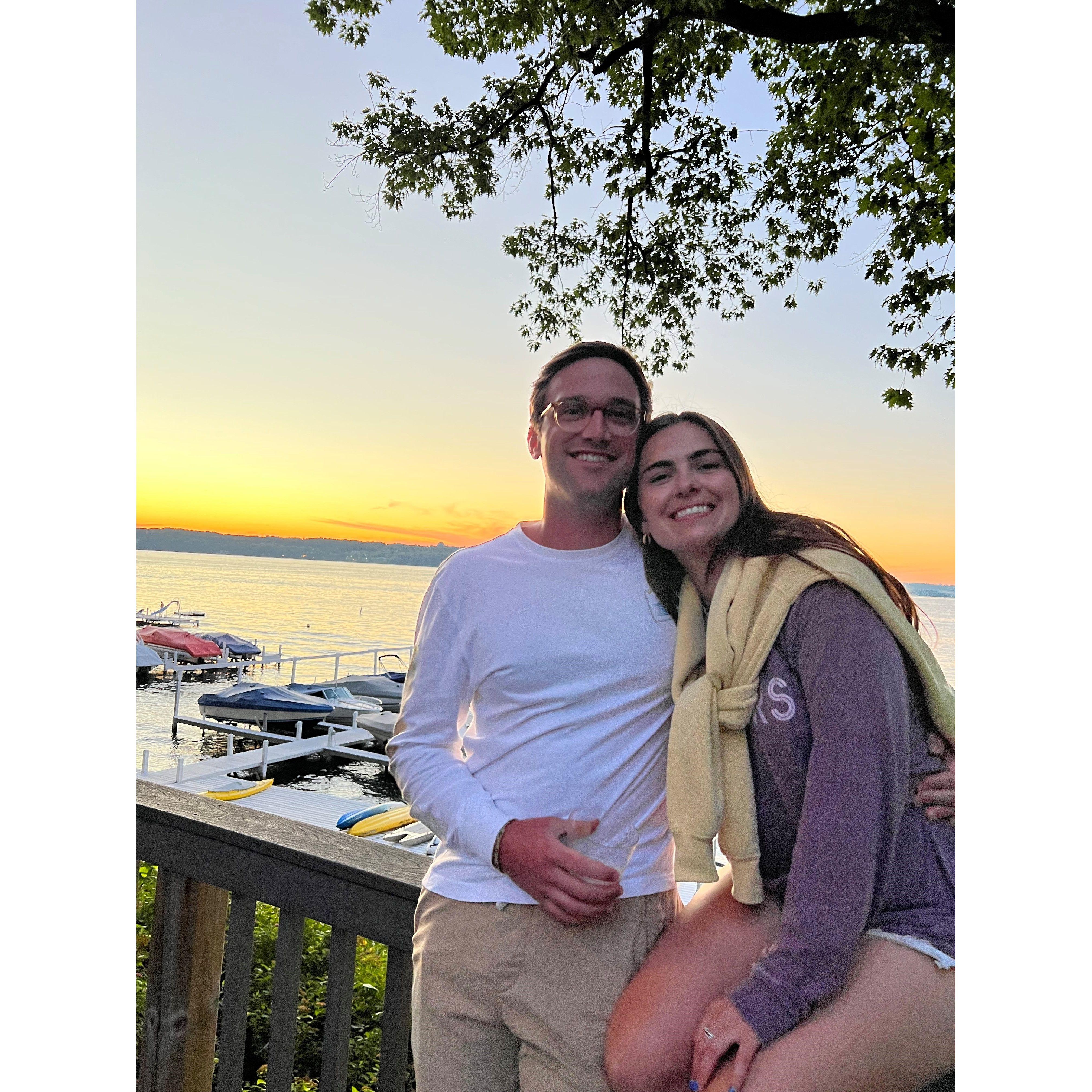Cocktail hour on the dock! 
Fontana, Lake Geneva, WI 2020