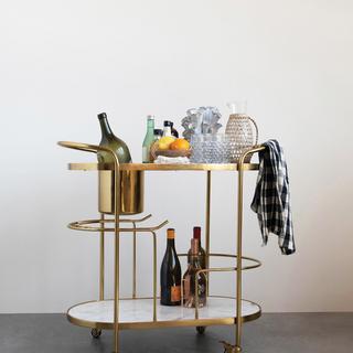 2-Tier Marble Bar Cart