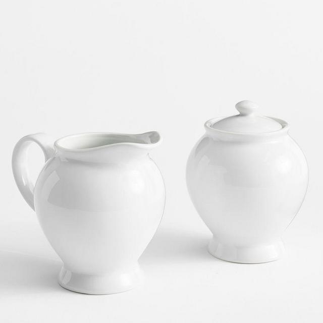 Caterer's Box Porcelain Cream & Sugar Set - White