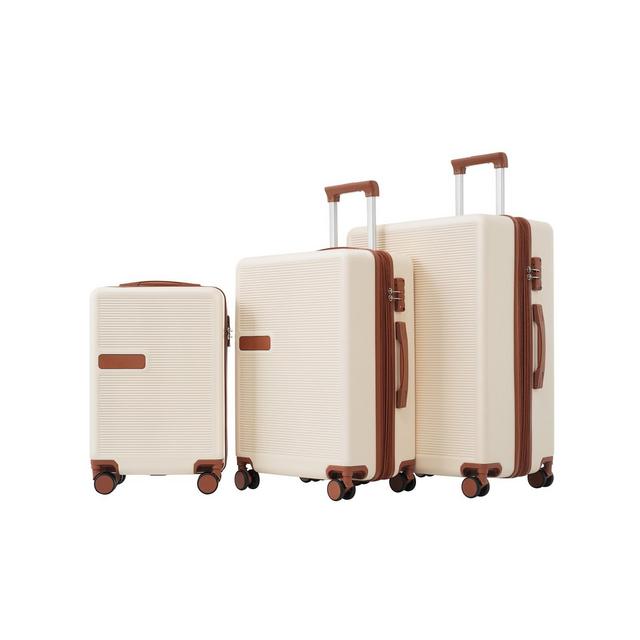 3-Piece Hardshell Luggage Set Trolley Suitcases,Minimalist Expandable Spinner Suitcase with TSA Lock –Cuddlewood