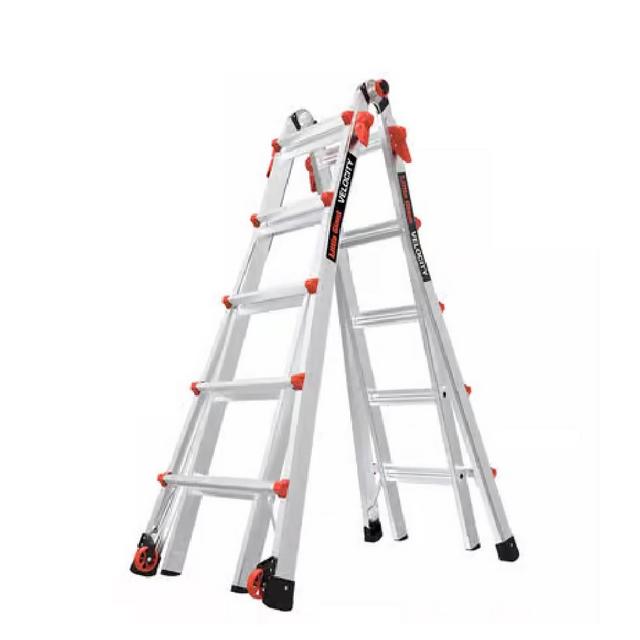 Little Giant Velocity 22 ft. H Aluminum Telescoping Multi-Position Ladder Type IA 300 lb. capacity