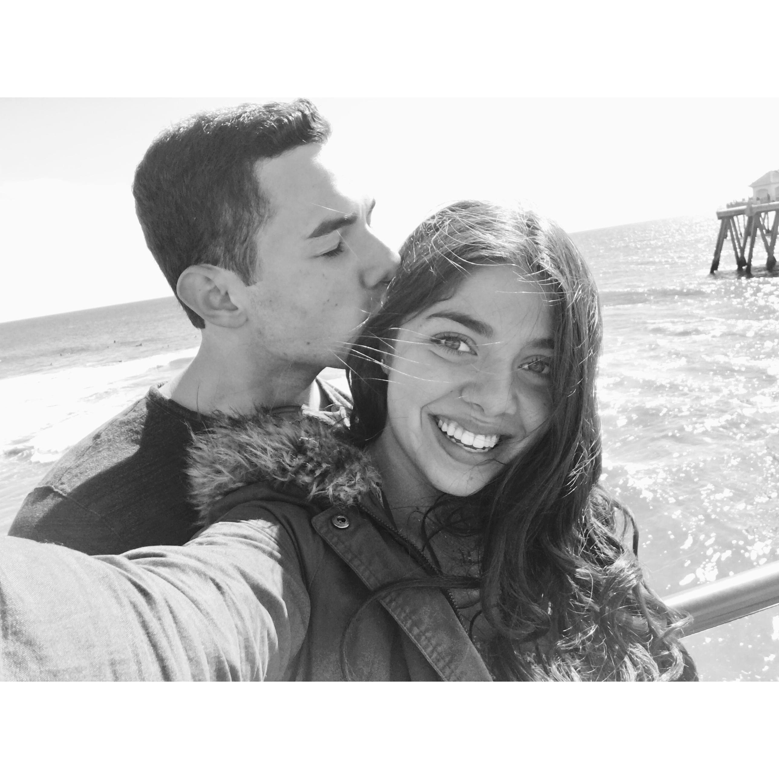 Hunter's 19th Birthday walking the HB Pier!