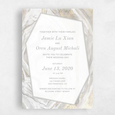 Gray, Grey Wedding Invitation - Larimer Frame