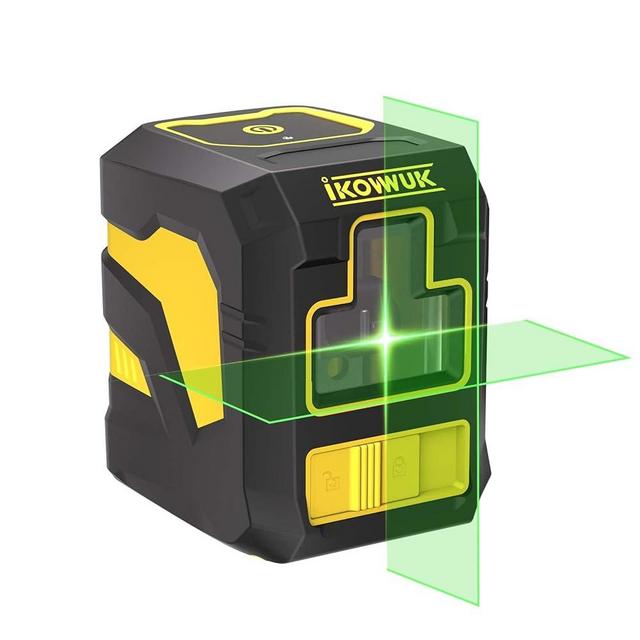 Laser Level, IKOVWUK 100ft Self-Leveling Green Cross laser level with Manual Pulse Mode, Accurate Vertical and Horizontal Line for Picture Hanging, Magnetic Bracket &Battery &Carrying Bag Included
