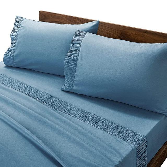 Bedsure Full Size Sheets Set Spa Blue - Soft 1800 Bedding Microfiber Sheets Full Size Bed, 4 Pieces Full Size Bed Sheets