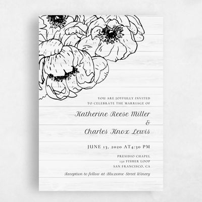 Light Wood, White Wedding Invitation - Rooftop Corner