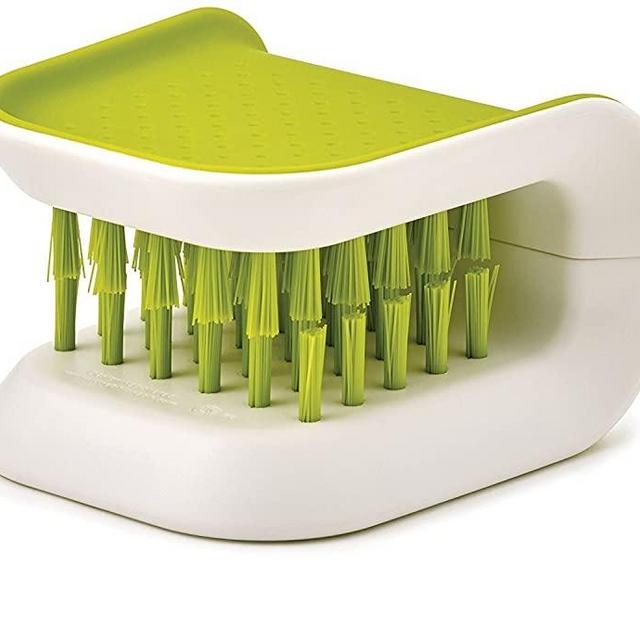 Non-Slip Blade Brush, Knife Cleaner, ABS Cutlery Cleaner, Green Double Sided Bristle Scrubber for Kitchen Chopsticks Fork Spoon Knives Washing
