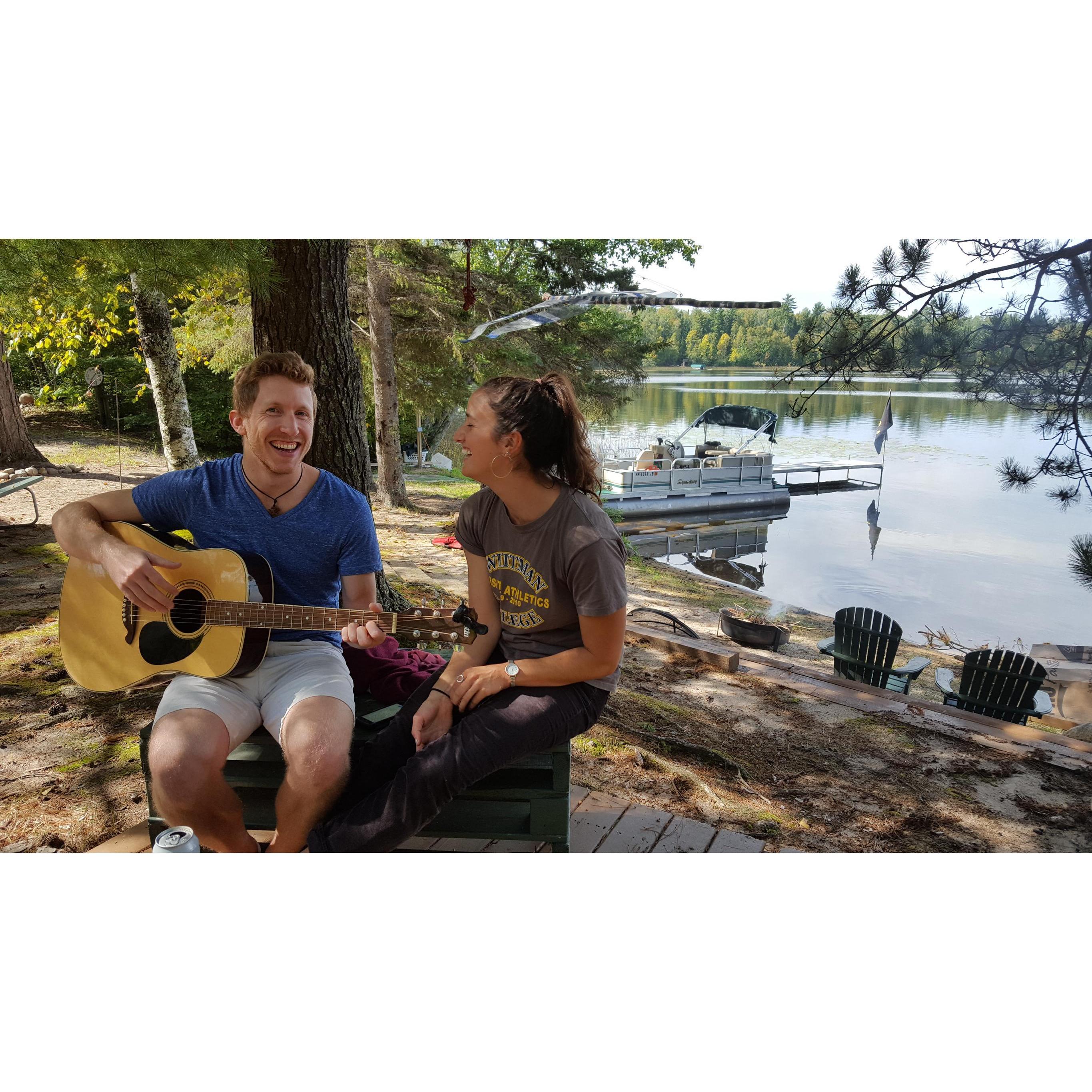 The first photo ever taken of us as a couple, back in September 2016, snapped by Eric Larsen! Erik loves to comment that this was when he taught Libby to play guitar.