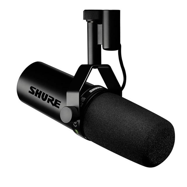 Shure SM7dB Dynamic Vocal Microphone w/Built-in Preamp for Streaming, Podcast, & Recording, Wide-Range Frequency, Warm & Smooth Sound, Rugged Construction, Detachable Windscreen - Black
