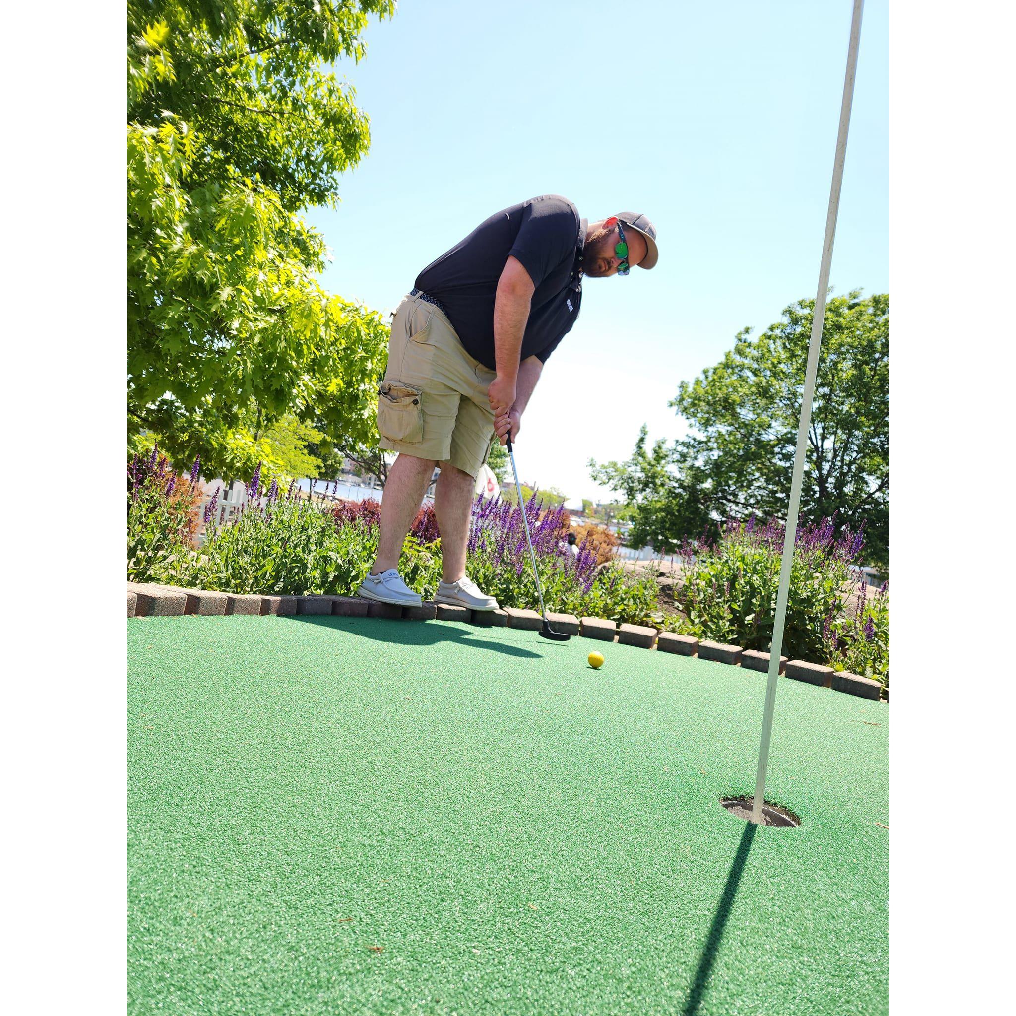After church putt putt golf game.