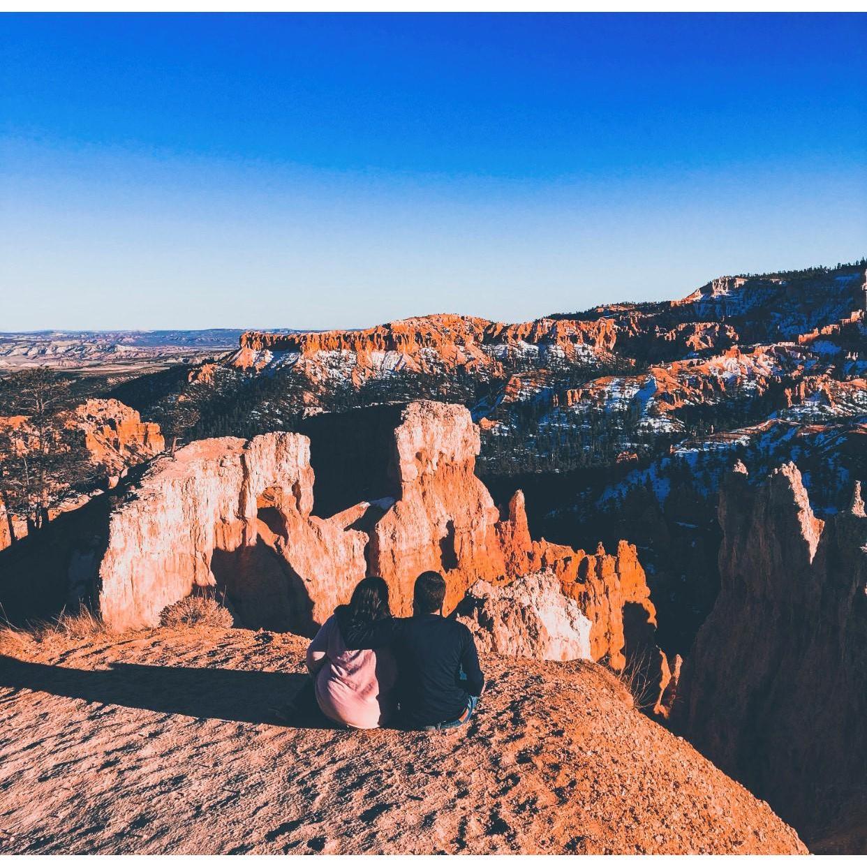 The first photos taken after the proposal, right at the most beautiful overlook in the park